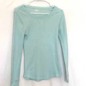 Old Navy Fitted Light Blue Long Sleeved Shirt